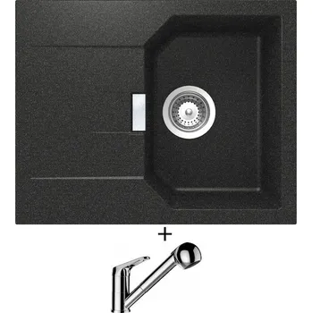 Granitový dřez Granitový dřez SET Schock MANHATTAN D-100XS Onyx + Schock COSMO 525122 chrom