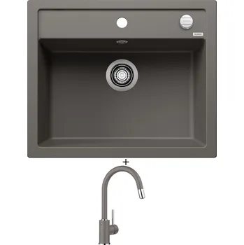 Granitový dřez Granitový dřez SET Blanco DALAGO 6 šedá vulkán s excentrem 527246 + Blanco MIDA-S šedá vulkán 526967