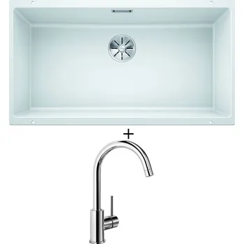 Granitový dřez Dřez pod desku SET Blanco SUBLINE 800 U bílá 523145 + Blanco MIDA chrom 517742