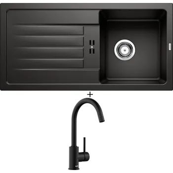 Granitový dřez Granitový dřez SET BLANCO FAVUM 45 S černá 526081 + Blanco MIDA černá matná 526649