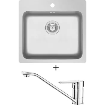 Nerezový dřez Nerezový dřez SET Pyramis ZERIA (56x52) 1B nerez + Deante CORIO BFC 060M chrom