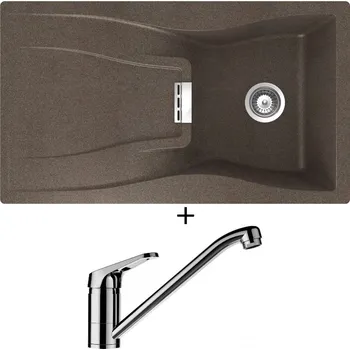 Granitový dřez Granitový dřez SET Schock WATERFALL D-100 Bronze + Schock COSMO 525001 chrom