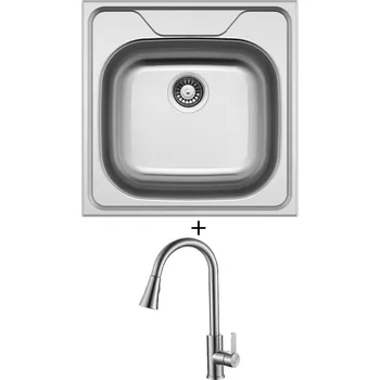 Nerezový dřez Nerezový dřez SET Sinks CLASSIC 480 V nerez leštěný + Laveo BONA BAB 269U nerez