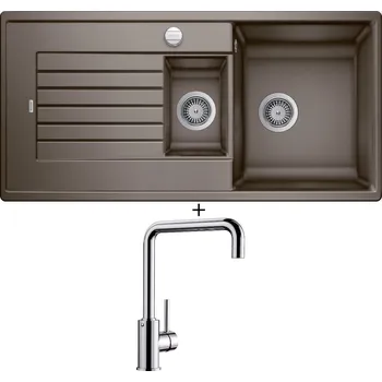 Kuchyňský dřez Granitový dřez SET Blanco ZIA 6 S kávová s excentrem 515071 + Blanco MILI chrom 519413