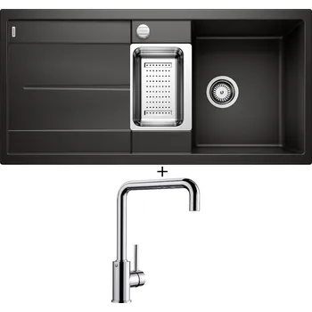 Granitový dřez Granitový dřez SET Blanco METRA 6 S černá s excentrem 525926 + Blanco MILI chrom 519413