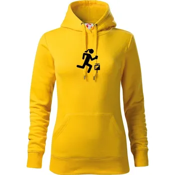 Dámská mikina Orientační běh muž-žena - Mikina dámská Cape s kapucí - XL ( Žlutá )