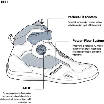 Moto obuv REBELHORN SPARK II černé červené moto boty 37