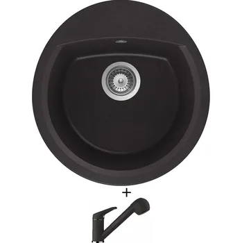 Granitový dřez Granitový dřez SET Schock MANHATTAN R-100 Nero + Schock COSMO 525122 Nero