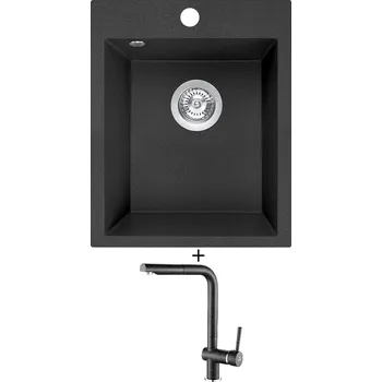 Granitový dřez SET Laveo CHICHI černá + Laveo LUNA BLZ 769D černá