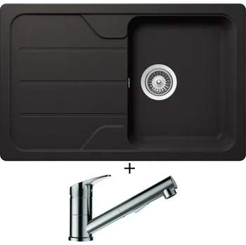 Granitový dřez Granitový dřez SET Schock FORMHAUS D-100S Onyx + Schock EVINAS 577120 nerez