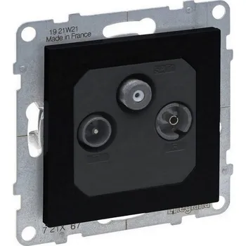 Elektrická zásuvka SUNO ČERNÁ ZÁSUVKA TV-RD-SAT HVĚZDA LEGRAND 721467