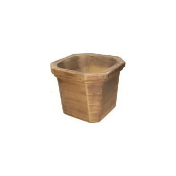 Zahradní dekorace ZahradniDekorace venkovní keramické květináče - váza hranatá, výška 52cm ODSTÍN-GLAZURA: 2.starohnědá-černý lem-SHC