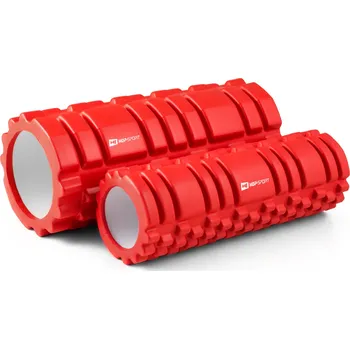 Masážní přístroj Hop-Sport Masážní válec Crossfit pro masáž a jógu 2 v 1 s taškou HS-001YG Červený
