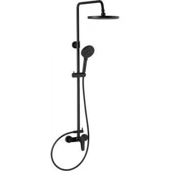Sprchový set KFA Armatura Otava sprchová sada na stěnu s dešťovou sprchou černá 5556-910-81