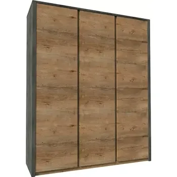 Ložnicová sestava Skříň třídveřová MONTANA S3D - dub lefkas tmavý/smooth šedý - doprava zdarma - SLEVA 3% s kodem radost25