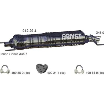 Tlumič výfuku Stredni tlumic vyfuku ERNST 012294