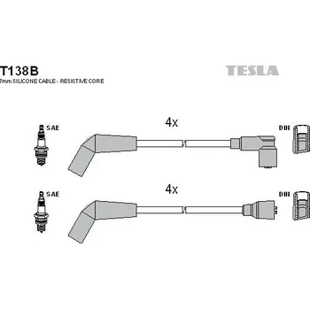 Zapalovací kabel Sada kabelů pro zapalování TESLA T138B