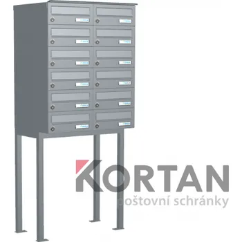 Poštovní schránka Poštovní schránka B-016 - volně stojící na podnoži z JPU profilu - lakovaná RAL 9005 - černá