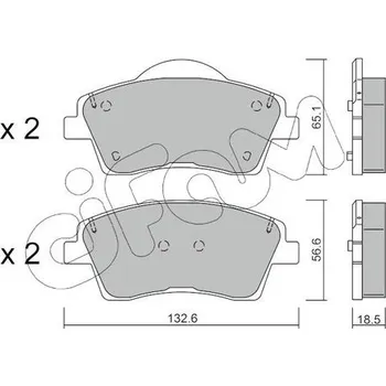 Auto-moto Sada brzdových destiček, kotoučová brzda CIFAM 822-1249-0