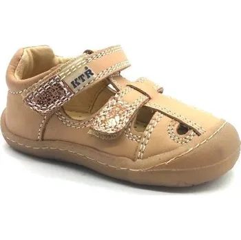 Dívčí sandály KTR SANDÁLY KENY 013/KL/PA LIGHT BROWN / ZLATÁ (23)