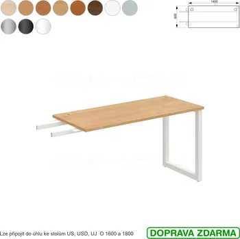 Psací stůl UE O 1400 RU Hobis UNI - Stůl řetězící do úhlu 140 x 60