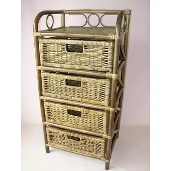 police Ratanová komoda 4 zásuvky - hnědá - SLEVA 3% s kodem radost25