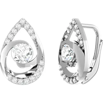Náušnice Couple, Nadčasové náušnice Gisa, bílé zlato se zirkony, 585-66-3-0373.1B00.0.00.001.08