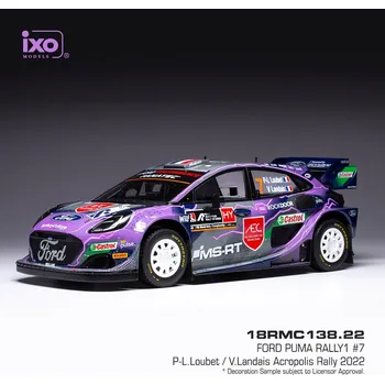 autíčko Ford Puma Rally1 - Rally Acropolis 2022 #7 Loubet - Landais 1:18 IXO