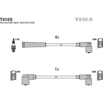 Zapalovací kabel Sada kabelů pro zapalování TESLA T418S