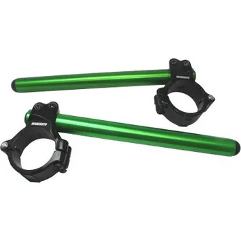 Aluminium-forged clip-ons ACCOSSATO with metal clamp composed of 2 half-rings 10 degrees inclination, green CP003N-51-G-250
