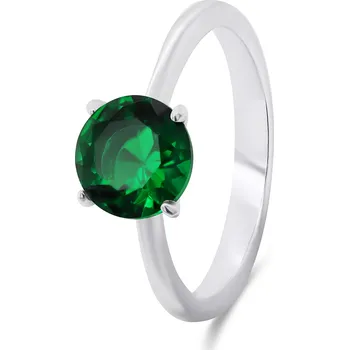 Módní doplněk Brilio Silver Nadčasový stříbrný prsten se zeleným zirkonem RI057WG 50 mm + 2 měsíce na vrácení zboží