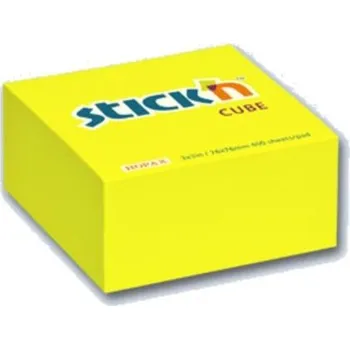 Samolepící bloček Bloček 76x76 Neonový žlutý 400l Stick