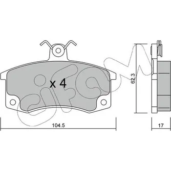 Brzdový systém Sada brzdových destiček, kotoučová brzda CIFAM 822-062-0
