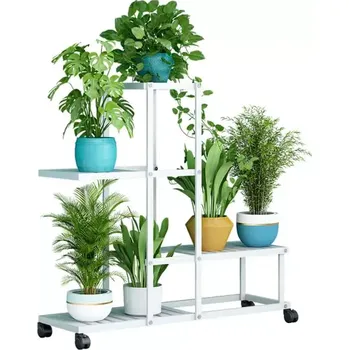 Stojan na květiny Víceúčelový regál MAVERO, bílá - SLEVA 3% s kodem radost25