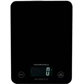 Kuchyňská linka Nutriční kuchyňská váha TEMPO-KONDELA HORTI - černé sklo - SLEVA 3% s kodem radost25