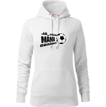 Dámská mikina Já jsem táta - máma obránce - fotbal - Mikina dámská Cape s kapucí - XL ( Bílá )