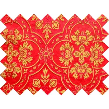 HEDVA ČESKÝ BROKÁT Vzorek brokátu 5x10cm 51056 ČTYŘLÍSTEK červená | 13