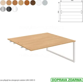 Psací stůl USD O 1800 R Hobis UNI - Stůl pracovní zdvojený řetězící 180 x 160