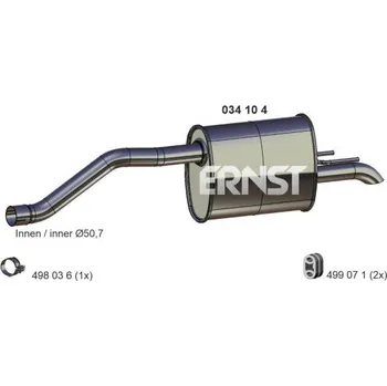 Tlumič výfuku Zadni tlumic vyfuku ERNST 034104
