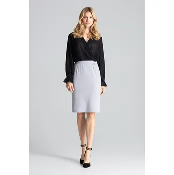 Dámská sukně Klasická tužková midi sukně bez podšívky M688 Barva: Šedá, Velikost: XL