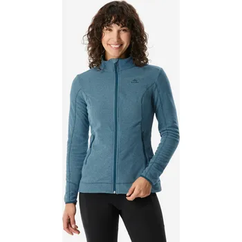 Pánská mikina QUECHUA Dámská turistická fleecová mikina MH 100 XS MODRÁ|ZELENÁ