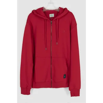 Pánská mikina Cross pánská mikina s kapucí na zip červená Velikost: M