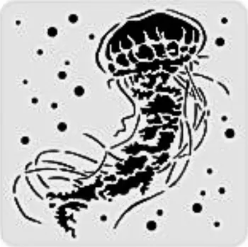 Šablona, vzor MOŘSKÝ SVĚT - MEDÚZA, cca 30x30 cm, 1ks