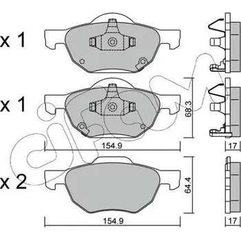 Brzdová destička Sada brzdových destiček, kotoučová brzda CIFAM 822-730-0