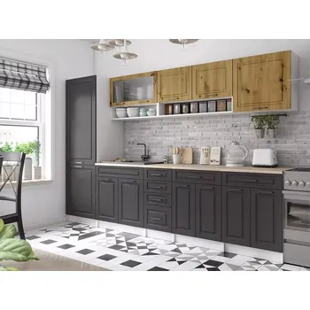 Kuchyňská linka Kuchyňská linka Brigita 300 artisan/grafit MAT - doprava zdarma - SLEVA 3% s kodem radost25