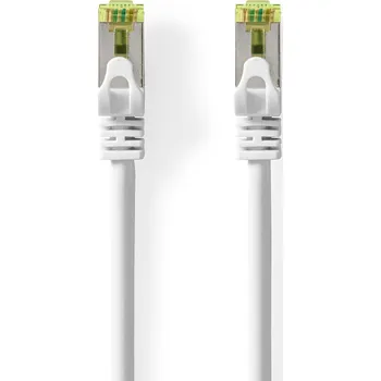 Síťový kabel Nedis síťový kabel S/FTP CAT7, zástrčka RJ45 - zástrčka RJ45, 0.5 m, Snagless, LSZH, bílá (CCGL85420WT05)