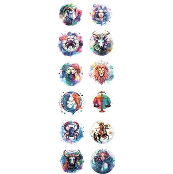 samolepka Samolepky, kulaté, ZNAMENÍ, 4,5 cm, 12ks/arch