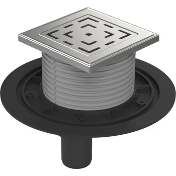 kanalizace Podlahová vpusť spodní D40, nerez mřížka LABYRINTH