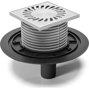 kanalizace Podlahová vpusť spodní D40, nerez mřížka SUN