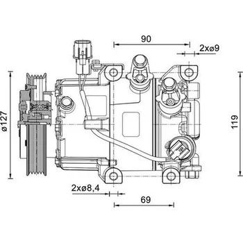 Kompresor klimatizace Kompresor, klimatizace MAHLE ACP 1464 000P